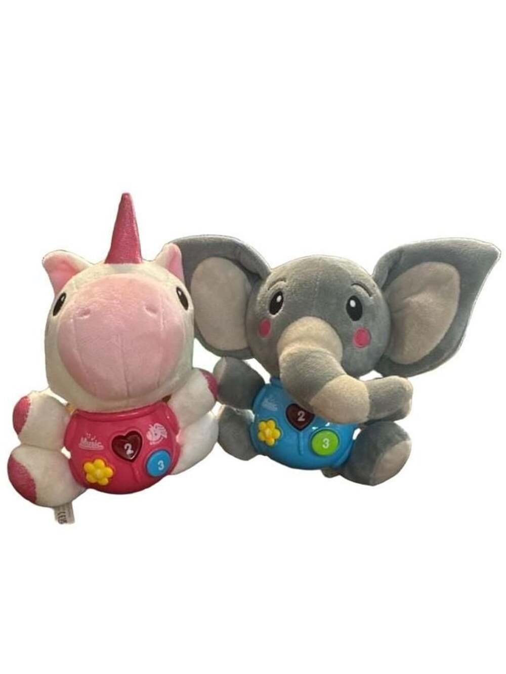 Interactive Musical Plush Toys Elephant and Unicorn Bundle